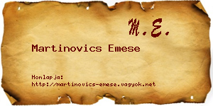 Martinovics Emese névjegykártya